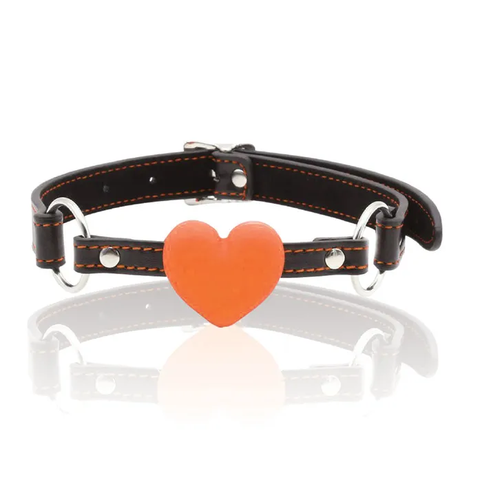 Anal | Icon Brands The 9's Orange Is The New Black, Heart Gag - Black/Orange Mouth Restraint