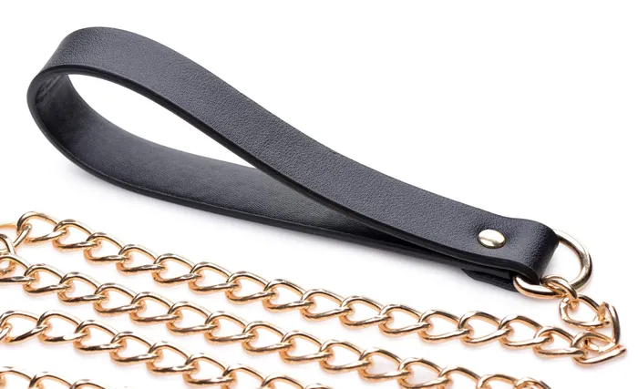 Anal | Master Series Black and Gold Collar with Leash Kit