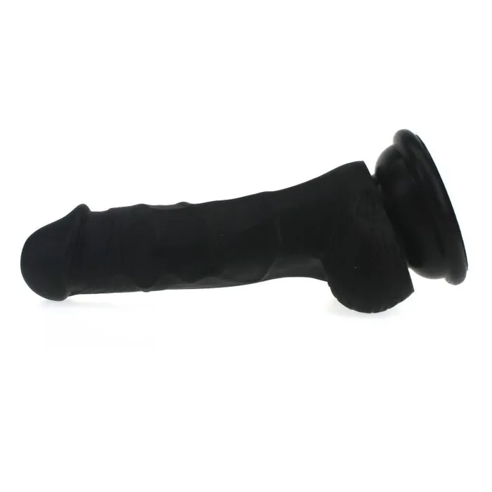 Dildos | Realistic Dildo Veined Shaft w Balls Black - X-MEN