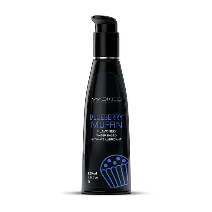 Lubricants Wicked Wicked Aqua Blueberry Muffin Blueberry Muffin Flavoured Water Based Lubricant 120 ml 4 oz