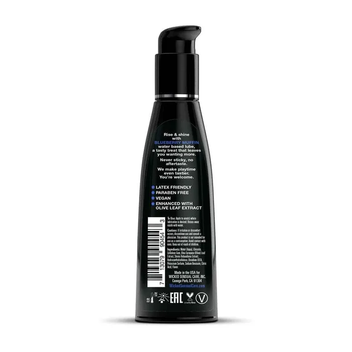 Lubricants | Wicked Wicked Aqua Blueberry Muffin - Blueberry Muffin Flavoured Water Based Lubricant - 120 ml (4 oz)