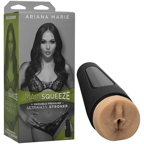 Male Sex Toys Doc Johnson Main Squeeze Ariana Marie Flesh Hard Case Vagina Stroker Doc Johnson