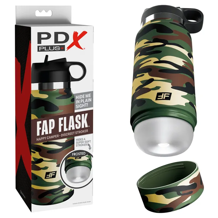 Male Sex Toys | Pipedream PDX Plus Fap Flask - Happy Camper Male Sex Toys | Pipedream PDX Plus Fap Flask - Happy Camper