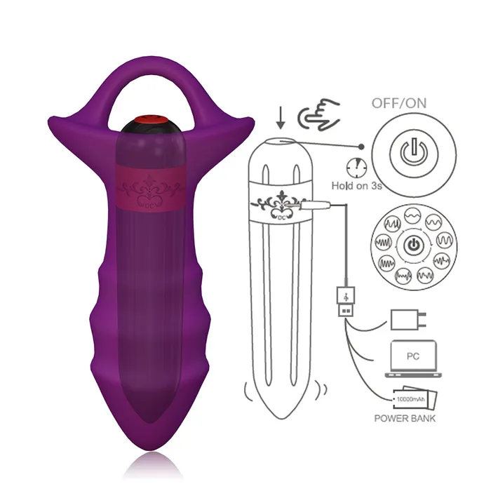 Male Sex Toys | SAKULOVE® Rechargeable 9-frequency vibrating anal plug silicone remote control