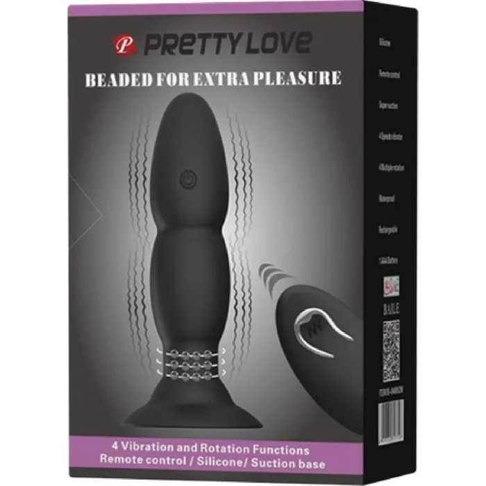 Pretty Love, Beaded Remote Butt Plug - Black | Pretty Love Anal