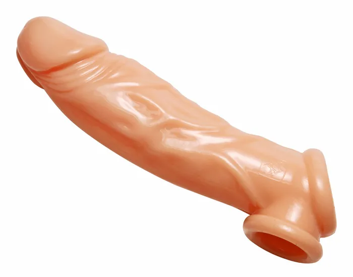 Realistic Flesh Penis Enhancer and Ball Stretcher XR Brands Size Matters Male Sex Toys