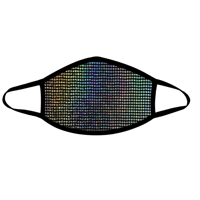 Sale Anal Disco Robot Holographic Face Mask With Black Trim
