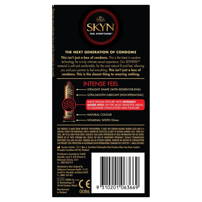 SKYN Intense Feel Condoms 10 LifeStyles Vibrators