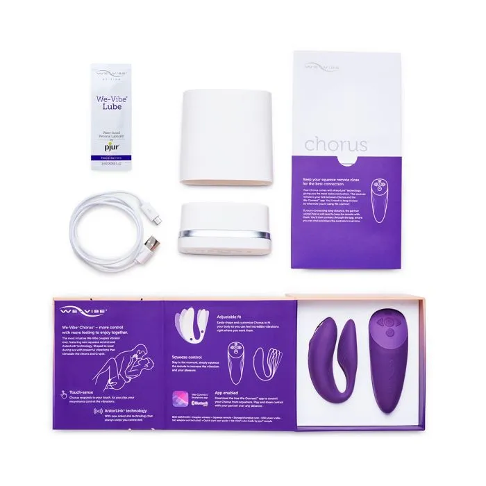 WE-VIBE CHORUS COUPLES VIBRATOR WITH SQUEEZE REMOTE TECHNOLOGY PURPLE | Toys That Tingle Vibrators