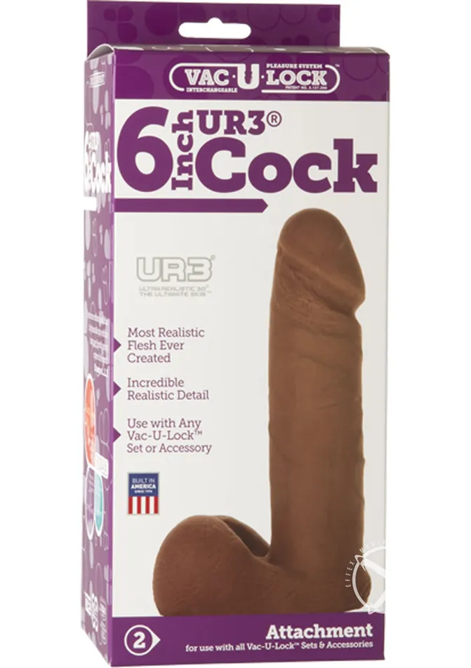 Doc Johnson Dildos Vac U Lock Ur3 Cock 6 Brown