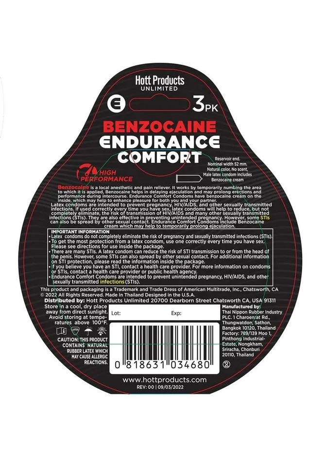 Endurance Condom Male Sex Toys Endurance Comfort Condoms with Benzocaine