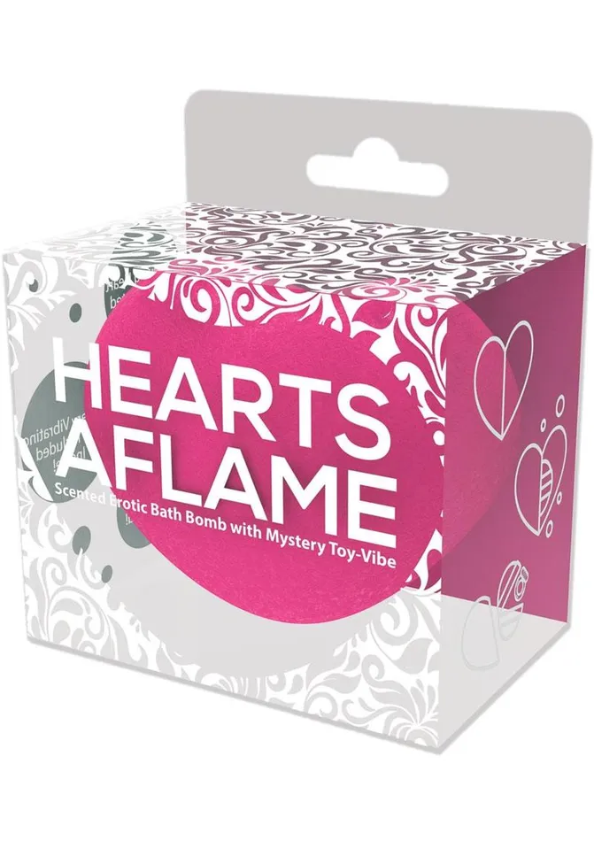 Hott Products Male Sex Toys | Hearts Aflame Scented Erotic Lovers Bath Bomb with Mystery Vibrating Toy
