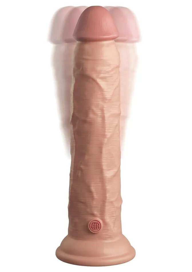 King Cock Female Sex Toys | King Cock Elite Dual Density Vibrating Rechargeable Silicone Dildo with Remote Control Dildo