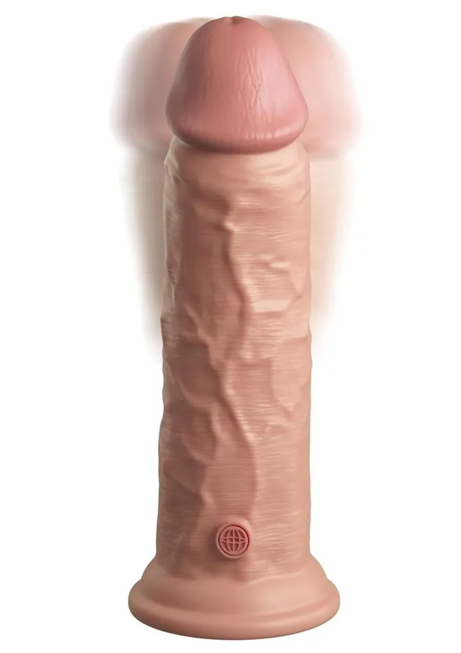 King Cock Female Sex Toys | King Cock Elite Dual Density Vibrating Rechargeable Silicone Dildo with Remote Control Dildo