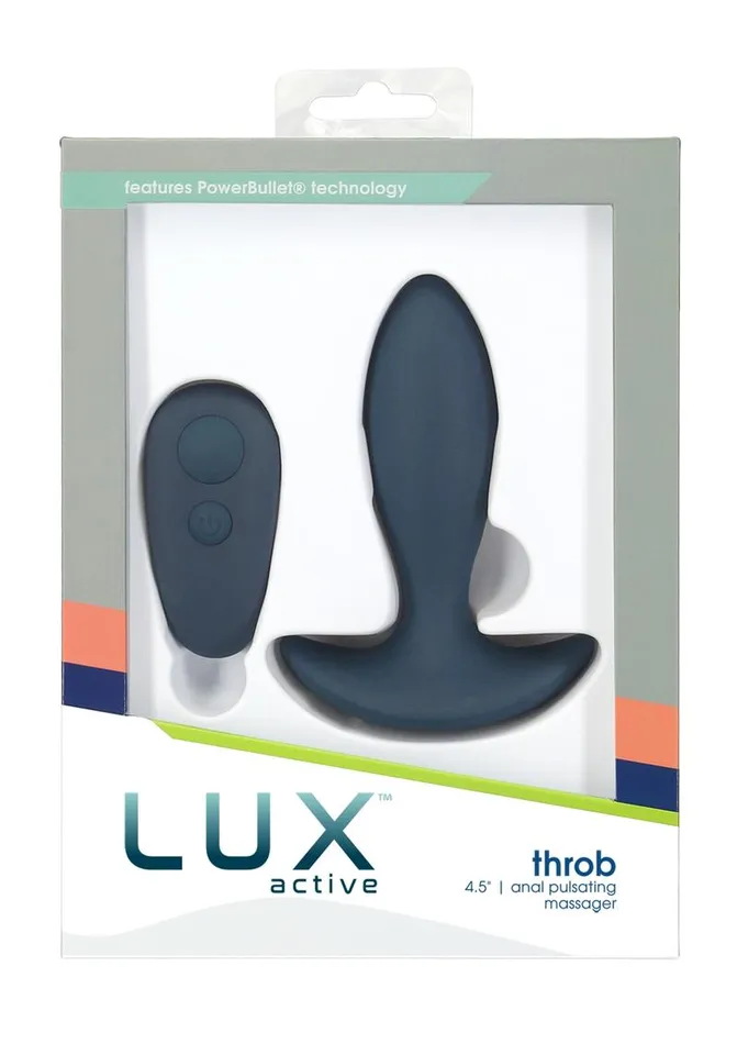 Lux Active Female Sex Toys | Lux Active Throb Silicone Rechargeable Anal Pulsating Massager with Remote Control
