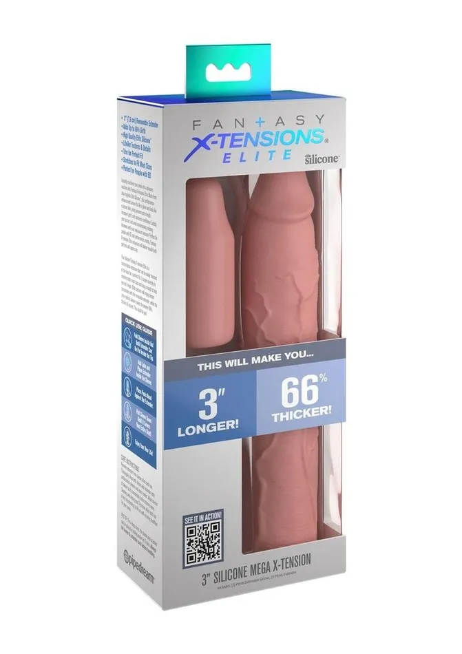 Male Sex Toys | Fantasy X-Tensions Fantasy X-Tensions Elite Silicone 9in Sleeve with 3in Plug