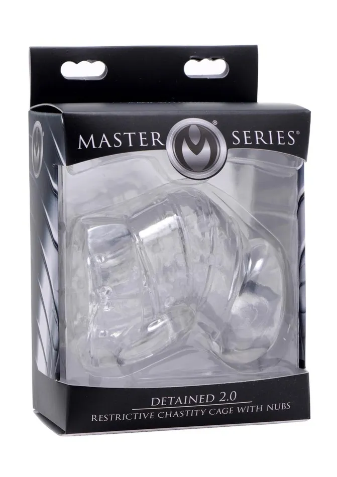 Male Sex Toys | Master Series Detained 2.0 Restrictive Chastity Cage with Nubs - Master Series