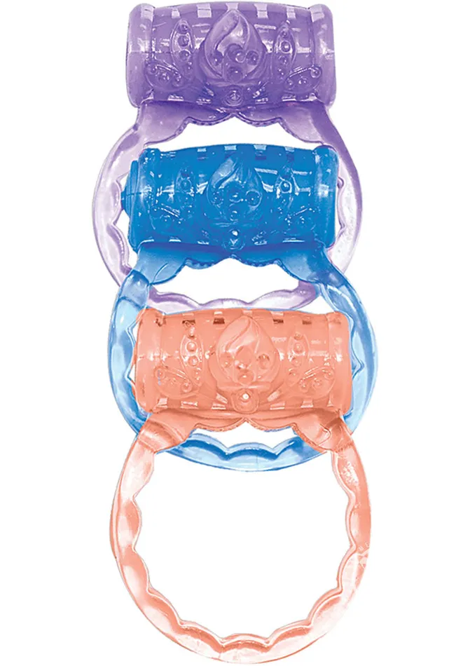 Male Sex Toys The Macho Three Ring Set Vibrating Cock Ring Macho