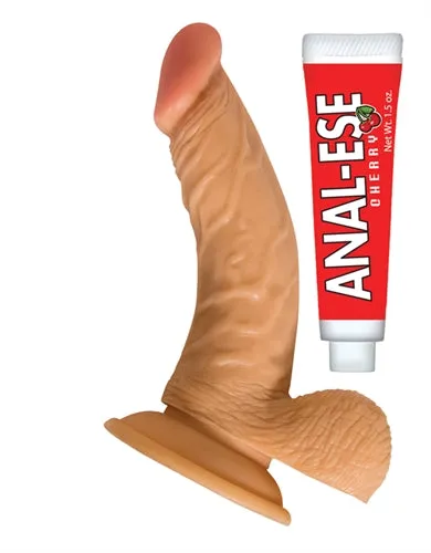 Nasstoys Dildos | All American Whoppers 6.5-Inch Curved Dong With Balls Lube -Flesh