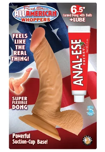 Nasstoys Dildos | All American Whoppers 6.5-Inch Curved Dong With Balls Lube -Flesh
