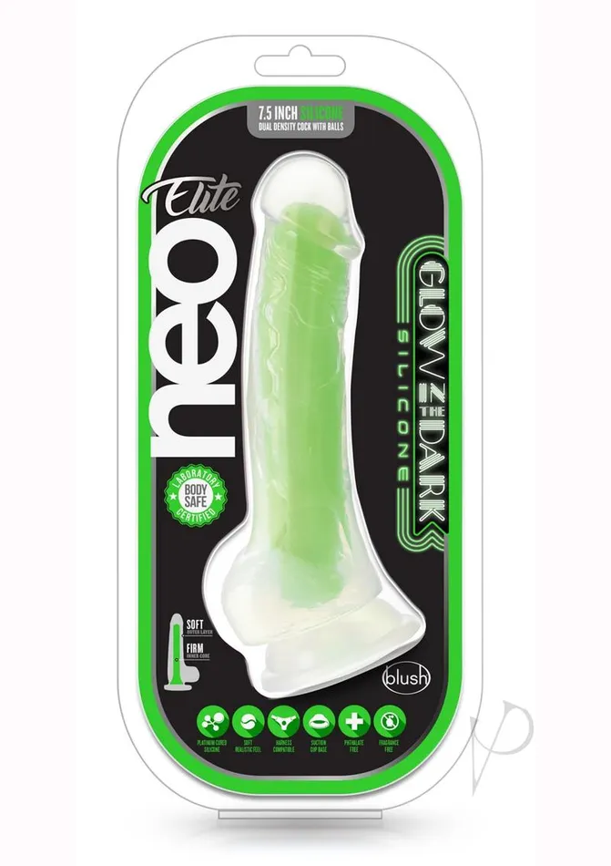 Neo Elite Female Sex Toys | Neo Elite Glow In The Dark Dildo with Balls Neo Elite Female Sex Toys | Neo Elite Glow In The Dark Dildo with Balls