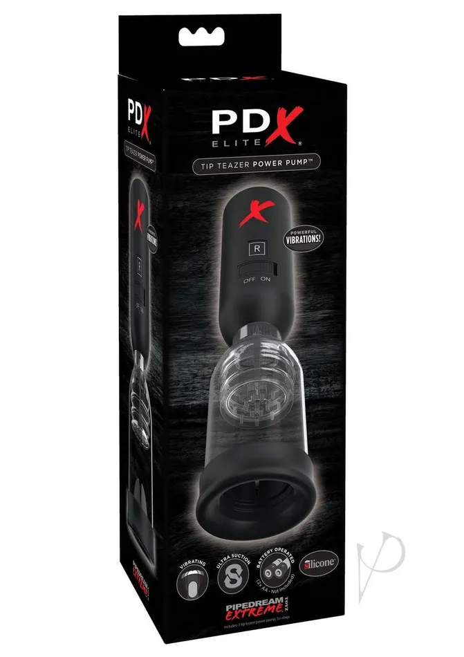 Pipedream Extreme Elite Silicone Tip Teazer Power Pump Masturbator | PDX Elite Male Sex Toys