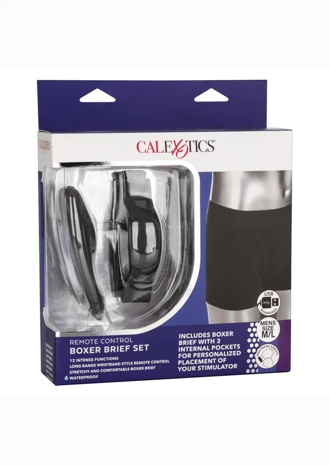 Remote Controlled Vibes Female Sex Toys | Calexotics Silicone Rechargeable Boxer Brief Panty Vibe with Remote Control