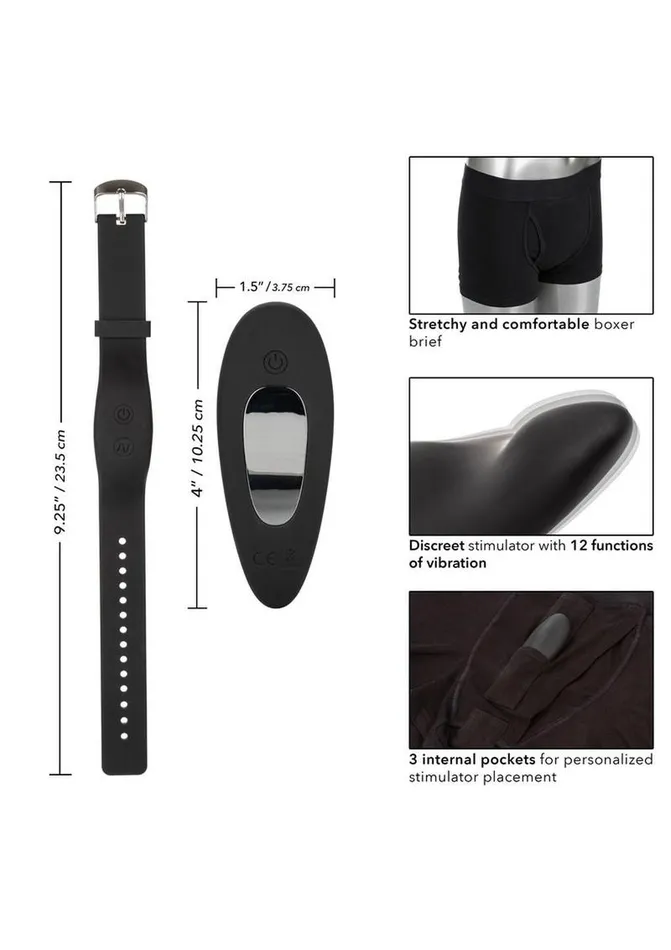 Remote Controlled Vibes Female Sex Toys | Calexotics Silicone Rechargeable Boxer Brief Panty Vibe with Remote Control