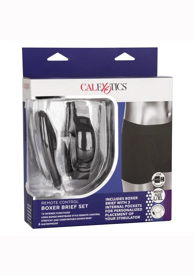 Remote Controlled Vibes Female Sex Toys | Calexotics Silicone Rechargeable Boxer Brief Panty Vibe with Remote Control