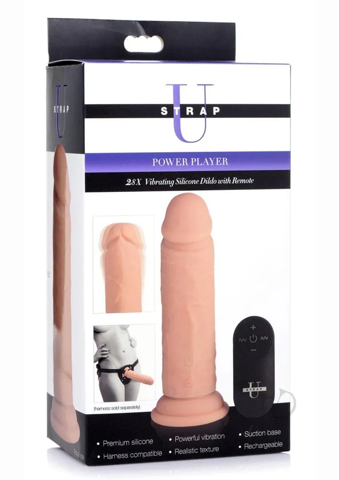 STRAP U Female Sex Toys | Strap U Power Player 28x Vibrating Rechargeable Silicone Dildo with Remote Control STRAP U Female Sex Toys | Strap U Power Player 28x Vibrating Rechargeable Silicone Dildo with Remote Control