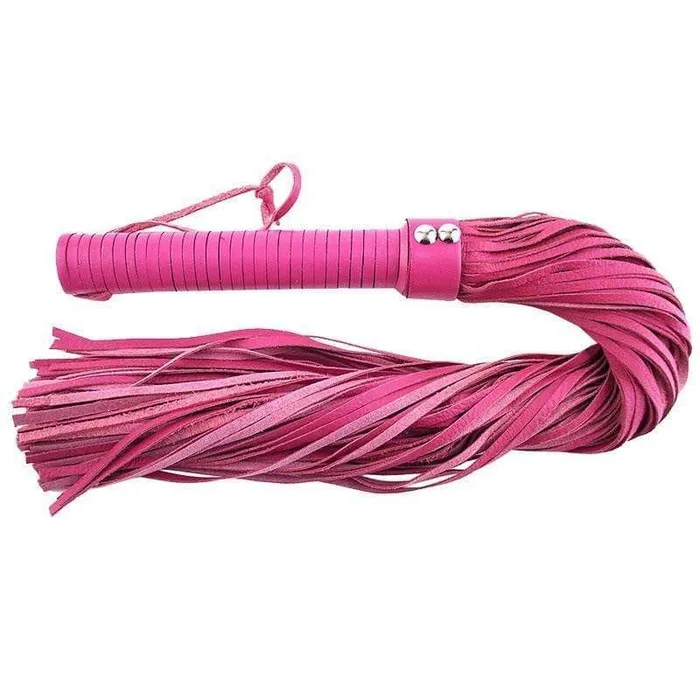 Vibrators Rouge Garments Rouge Garments Large Pink Leather Flogger