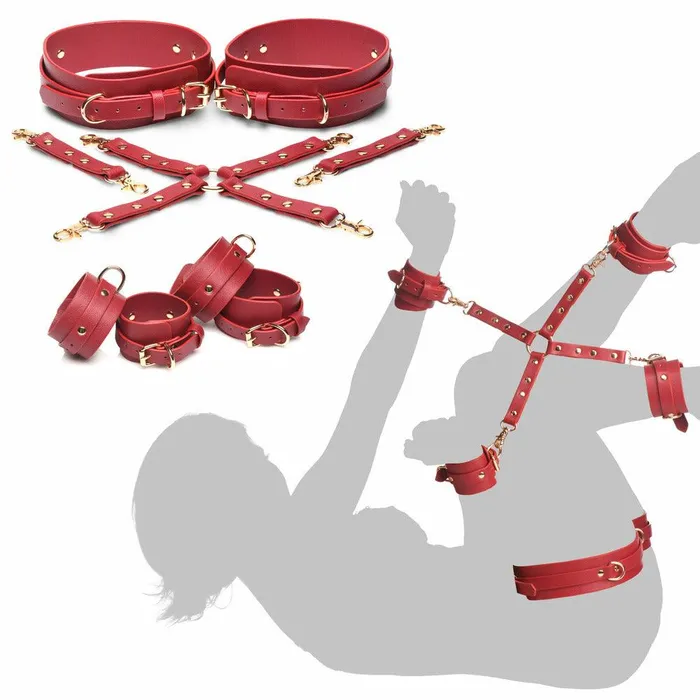 XR Brands Hog Tie Restraints - Red | XR Brands Vibrators