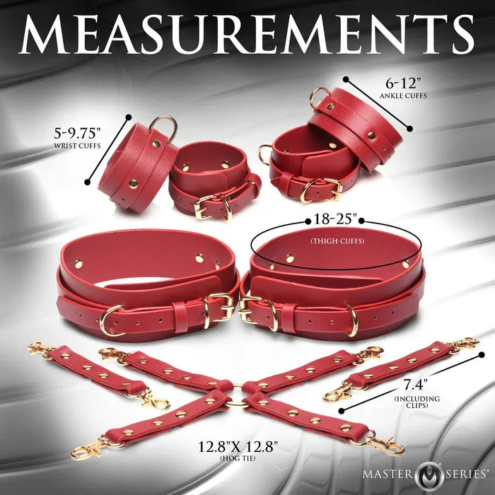 XR Brands Hog Tie Restraints - Red | XR Brands Vibrators
