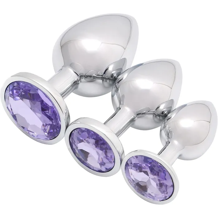 3 Pcs Luxury Jewelry Design Anal Butt Plug (Pink/Rounded) | Aimitoy Anal
