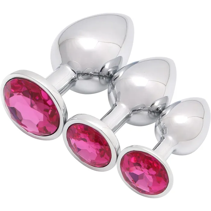 Aimitoy Anal | 3 Pcs Luxury Jewelry Design Anal Butt Plug (Blue/Rounded)