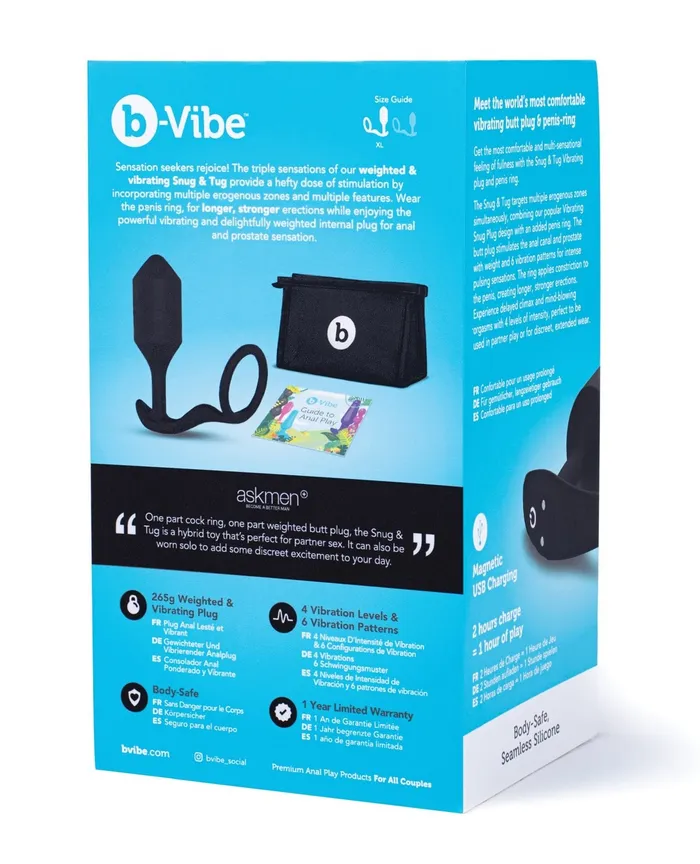 b-Vibe Anal | b-Vibe Vibrating Snug & Tug XL - Black