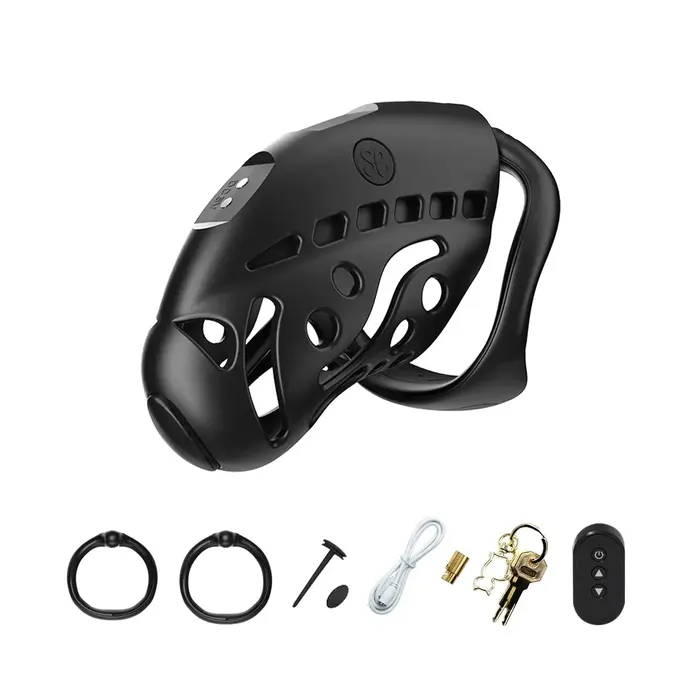 Factorydirect EStim Electrified Chastity Cock Cage w Urethral Horse Eye Plug Male Sex Toys