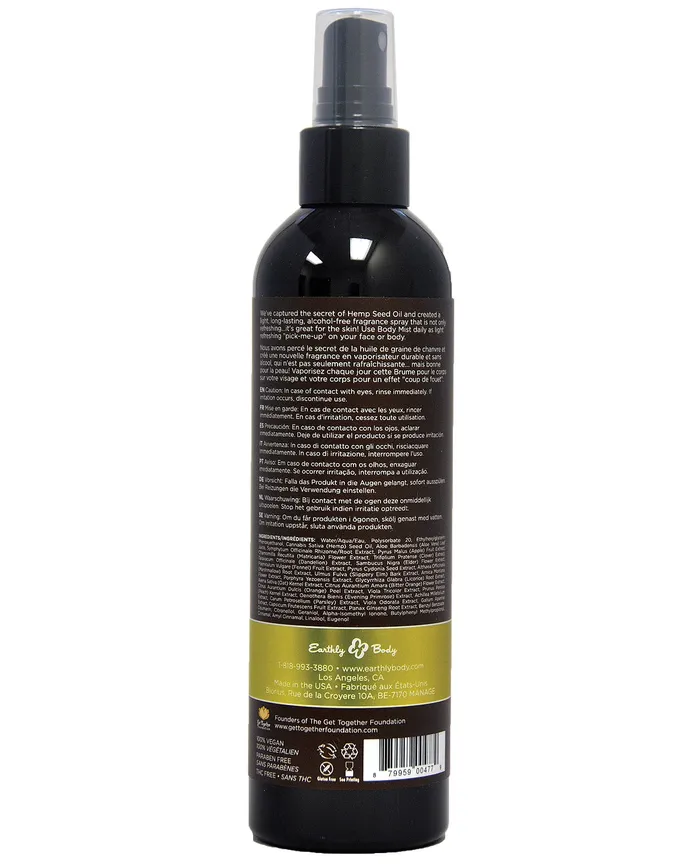 Female Sex Toys | Earthly Body Earthly Body Hemp Seed Moisturizing Body Mist - 8 oz Nag Champa