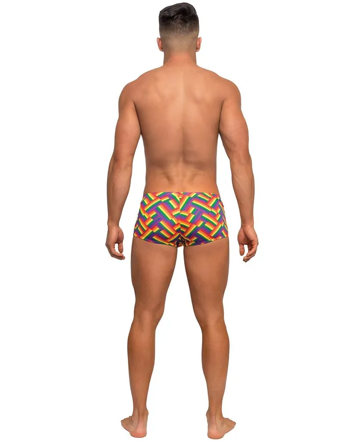 Female Sex Toys | Male Power Pride Fest Contoured Pouch Mini Short - Rainbow