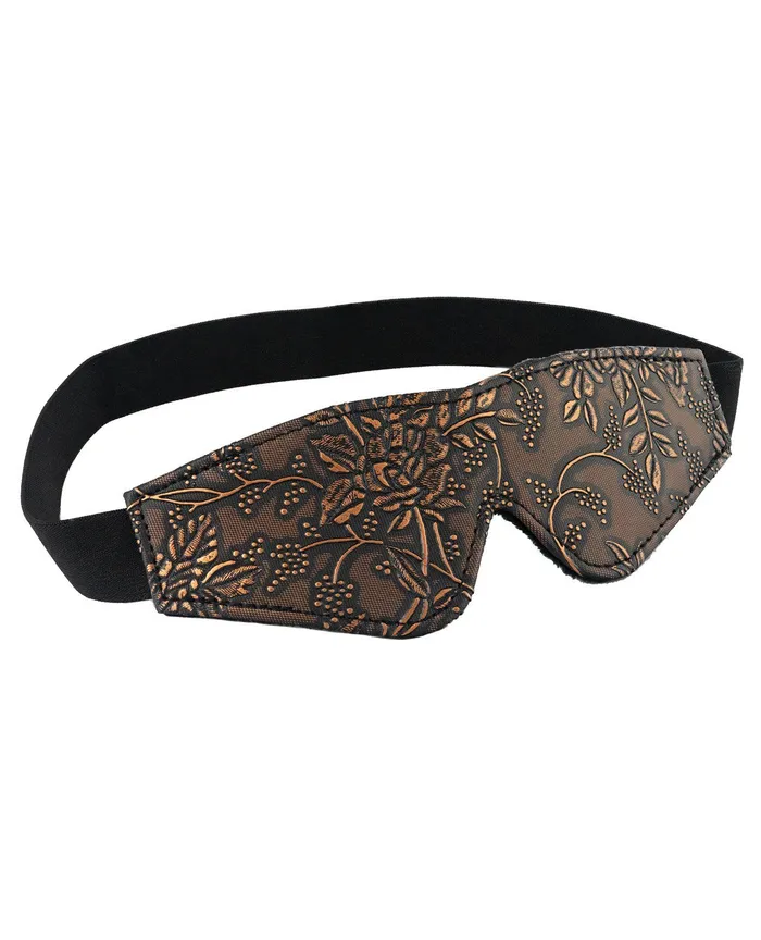 Spartacus Faux Fur Lining Blindfold Brown Floral Print Spartacus Male Sex Toys